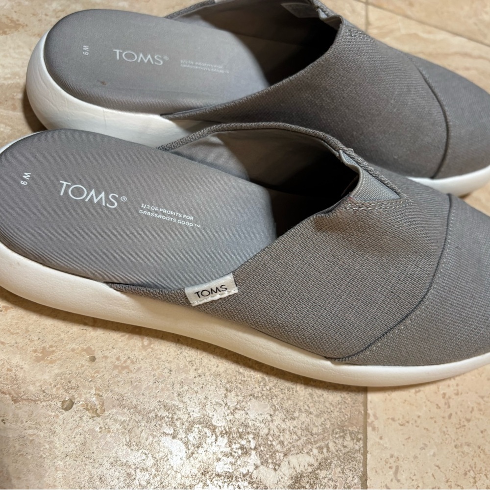 TOMS Charcoal Slip-On Mules